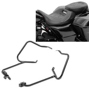 Sett: Motorsykkelsete Craftride RH3 egnet for Harley Davidson Touring 09-24 Komfortsete i sort + bagasjeholder egnet for Harley Davidson Touring 14-24 med beskyttelsesstang svart Craftride