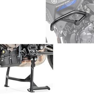 Sett: Hovedstativ med ABE Yamaha MT-07 13-20 MT-07 Tracer 16-20 senterstativ i + crashbar egnet for Yamaha MT-07 Tracer 700 16-20 Motoguard crashbar