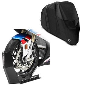 Set: Transportständer Easy-Fix Wippe bis 21 Zoll schwarz + Abdeckplane XL Faltgarage schwarz_1