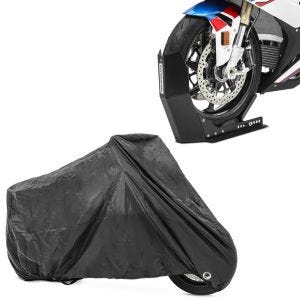 Set: Transportständer Easy-Fix Wippe bis 21 Zoll schwarz-matt + Abdeckplane XXL Faltgarage schwarz_1