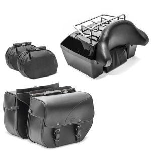 Set: Topcase Missouri 43Ltr für Chopper abschließbar schwarz + Satteltaschen rechts -links Kentucky 30L schwarz_1