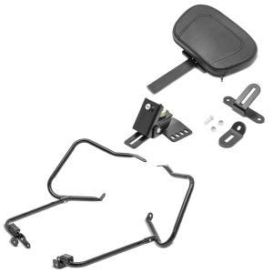 Set: Fahrer Rückenlehne für Harley Davidson Touring Modelle 1997-2020 + Kofferträger für Harley Touring 14-20 mit Schutzbügel_1
