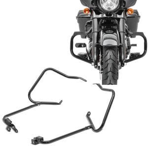 Sett: Crash bar egnet for Harley Davidson Touring 09-24 Craftride Mustache svart + bagasjeholder egnet for Harley Davidson Touring 14-24 med beskyttelsesstang svart Craftride