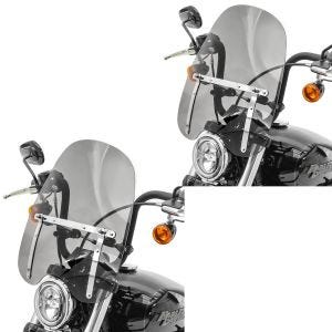 2x Windschild Craftride CW1 für Chopper / Cruiser / Custombikes dunkel getönt Spar-Set_1