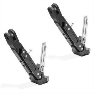 2x Seitenständer Universal Höhenverstellbar Aluminium Tourtecs schwarz Spar-Set_1