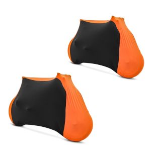 2x Motorradabdeckung Indoor Craftride XL-XXL Stretch Garage in schwarz-orange Spar-Set_1