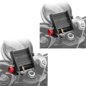 2x mobiltelefonholder motorsykkel Tourtecs SH2 smarttelefonholder med strømbanksparesett