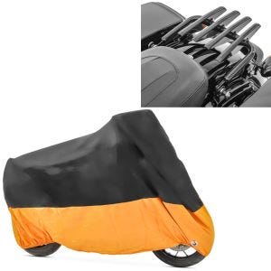 Set: Gepäckträger Harley Touring 09-21 abnehmbar in schwarz + Abdeckplane Harley Street Glide / Special XXXL s-o_1