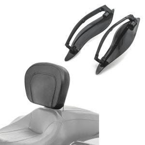 Set: Fahrer Rückenlehne für Harley Touring Modelle 1997-2021 + Seitlicher Windabweiser für Harley Street Glide Special 15-21 schwarz_1