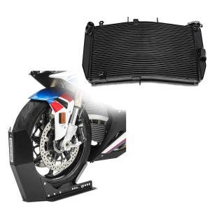 Set: Wasserkühler für Honda CBR 600 RR 03-06 Radiator Kühler + Transportständer Easy-Fix Motorradwippe bis 21 Zoll schwarz_1