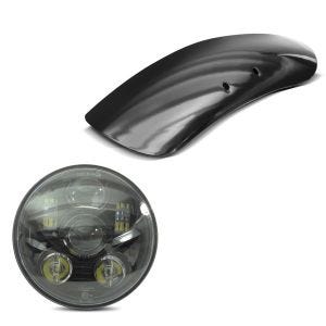 Set: Hauptscheinwerfer LED 5,75 Zoll für Harley Sportster Forty-Eight 48 + Metall Front Fender Kurz für Harley Sportster Forty Eight 48 /Special_1