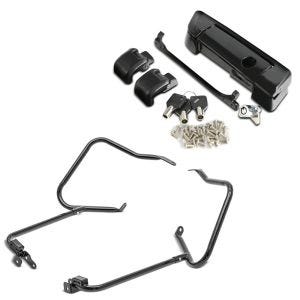 Set: Kofferträger für Harley Touring 14-21 mit Schutzbügel schwarz + Scharniere und Verschluss für Harley- Tour Pak Topcase 14-21 schwarz_1