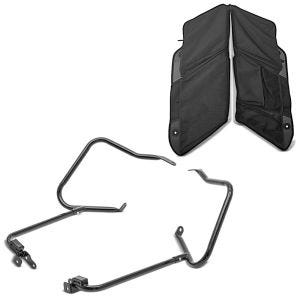 Sett: bagasjeholder egnet for Harley Davidson Touring 14-24 med beskyttelsesstang svart Craftride + sidekoffertorganisator WL egnet for Harley Davidson 14-24 salvesker innervegg Craftride svart