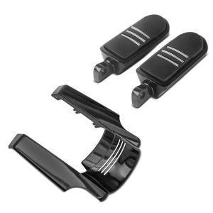Set: Kotflügelverlängerung hinten für Harley Touring 14-21 + Fußrasten Fahrer-Sozius BQ für Harley Universal schwarz_1