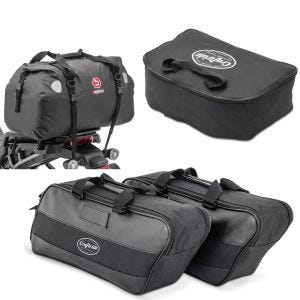 Set: Innentaschen Set für Koffer und King Tour Pak Topcase Harley 93-21 + Hecktasche Drybag XF60 Wasserdicht Volumen 60l_1