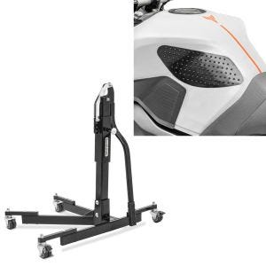 Set: Zentralständer Honda CBR 1000 RR Fireblade 08-16 Power-Evo + Tankpad seitlich Grip Pad M Seiten Tankpad Kniepad in schwarz_1