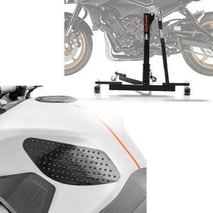 Set: Zentralständer Yamaha FZ1 / Fazer 06-15 Motorradheber Power-Evo + Tankpad seitlich Grip Pad M Seiten Tankpad Kniepad in schwarz_1