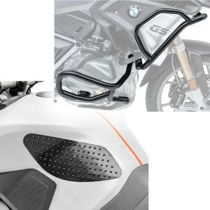 Sett: Crash bar sett egnet for BMW R 1200 GS 17-18 topp og bunn L2 crash bar + tank pad side grip pad M side tank pad kne pad i svart