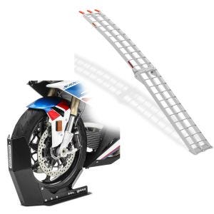 Set: Lenkkopfständer Classic 5 PIN Lenkkopf Montageständer schwarz + Transportständer Easy-Fix Motorradwippe bis 21 Zoll schwarz_1