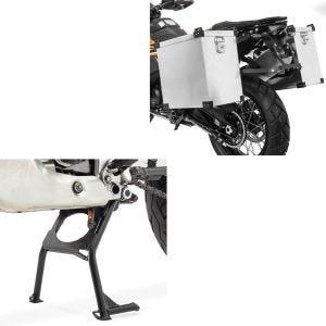 Set: Alukoffer Set für Honda Africa Twin XRV 650/ 750 Namib 35-40l + Hauptständer Honda Africa Twin XRV 750 93-03 Mittelständer in schwarz_1