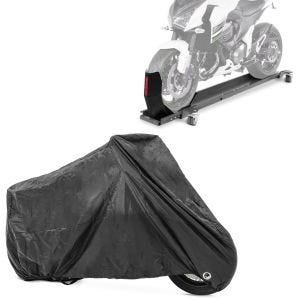 Set: Rangierschiene mit Wippe Smart Mover bis 450 kg in grau + Abdeckplane XXL Abdeckhaube in schwarz_1