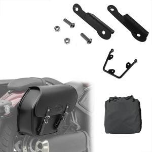 Sett: Salveske med holder egnet for Yamaha XV 950 / R 14-20 Fargo 13l høyre + indikator flytting egnet for Yamaha