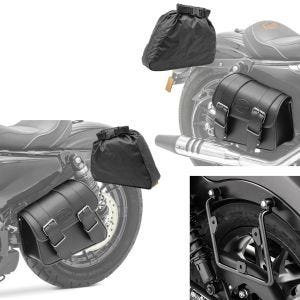 Set: Satteltaschen Montana je 8Ltr Paar rechts und links in schwarz + Satteltaschenhalter für Honda Rebel 500 17-20 links Satteltaschen_1