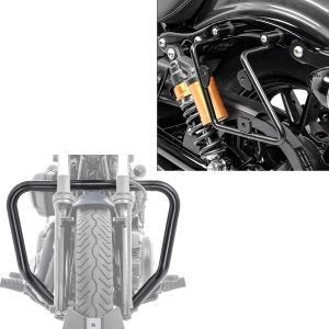 Set: Sturzbügel Yamaha XV 950 / R Bolt 14-20 Motor Schutzbügel schwarz + Satteltaschenhalter für Yamaha XV 950 / R 14-20 links Satteltaschen_1