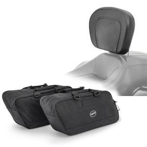 Set: Fahrer Rückenlehne für Harley Touring Modelle 1997-2021 + Koffer Innentaschen für Harley- Touring 94-21 BG1 Paar_1