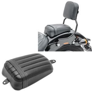 Set: Sissybar für Harley Davidson Softail 18-21 Craftride R1 Abnehmbar schwarz + Soziussitz für Harley Davidson Softail Street Bob / Standard 18-20 Beifahrersitz Craftride Stripe_1