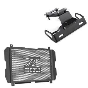 Set: Kennzeichenhalter für Kawasaki Z 900 17-21 Nummernschildhalter Zaddox NH1 + Kühlerabdeckung für Kawasaki Z 900 17-21 Kühlergrill Zaddox KG1_1