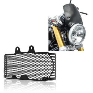 Set: Windschild für BMW R NineT 14-20 Windschutzscheibe Craftride CW9 schwarz + Kühlerabdeckung für BMW R NineT 14-20 Kühlergrill Zaddox KG1 schwarz_1