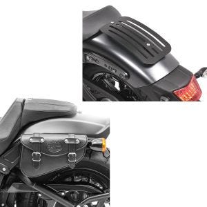 Set: Gepäckträger für Kawasaki Vulcan S / Café 15-21 Solo Rack L1 Gepäckbrücke Craftride + Satteltasche Kawasaki Vulcan S / Café Craftride Arizona 3Ltr links in schwarz_1