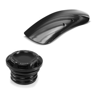 Set: Metall Front Fender Kurz für Harley Davidson Sportster Forty Eight 48 / Special 10-20 Craftride + Tankdeckel CNC1 für Harley-Davidson Sportster Forty-Eight 48 10-20 schwarz Craftride_1