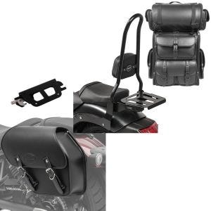 Set: Sissybar XL3 + Hecktasche LX für Kawasaki Vulcan S / Café 15-20 mit Gepäckträger Craftride + Satteltasche für Kawasaki Vulcan S/ Café 15-20 mit Halter abnehmbar links Fargo 13l Craftride_1