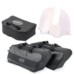 Set: Innentaschen Set für Harley Electra Glide Ultra Limited 09-21 Craftride Seitenkoffer / Topcase + Windschild 12,5" für Harley Electra Glide Ultra Limited 09-13 klar Craftride_1
