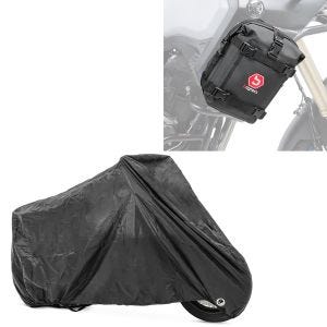 Set: Sturzbügeltasche für Honda Africa Twin Adventure Sports / 1100 Bagtecs K3 6Ltr schwarz + Abdeckplane Honda Africa Twin Adventure Sports Craftride XXL in schwarz_1