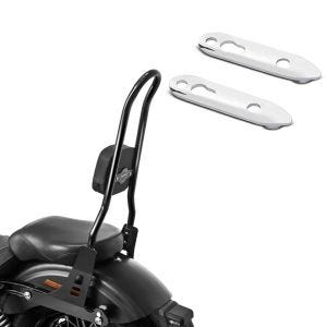 Set: Sissybar Harley Davidson Dyna Street Bob 06-08 Craftride Fast Rider-XL schwarz + Blinkerverlegung für Harley Dyna Street Bob 06-17 Blinker hinten Versatz Kit Craftride chrom_1
