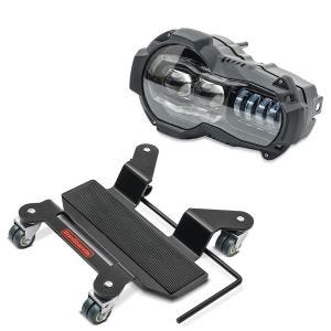 Set: LED Scheinwerfer für BMW R 1200 GS / Adventure 04-13 Hauptscheinwerfer mit ECE Lumitecs QL2 + Rangierhilfe MS für BMW R 1200 GS / Adventure Rangierplatte_1