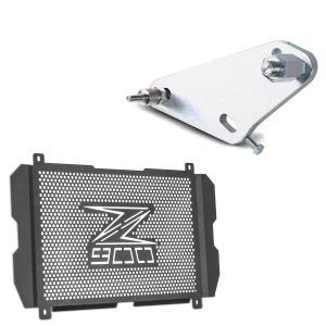 Sett: Adapterplate for ConStands Power Kawasaki Z 900 17-24 + radiatordeksel som passer til Kawasaki Z 900 17-24 radiatorgrill Zaddox KG1