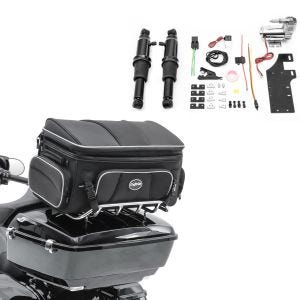 Set: Luftfederung Fahrwerk Harley Davidson Electra Glide Ultra Classic 94-20 Craftride Air Ride schwarz + Hecktasche für Harley Davidson Electra Glide Ultra Classic Topcase Tasche Craftride TT1 73Ltr_1