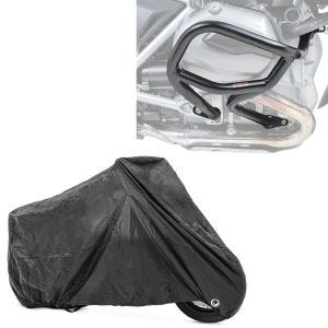 Set: Sturzbügel für BMW R 1200 GS Rallye 17-18 Motoguard L2 Schutzbügel + Abdeckplane BMW R 1200 GS Adventure / Exclusive / Rallye Craftride XXL in schwarz_1