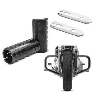 Set: Sturzbügel Mustache II für Harley Dyna Street Bob 06-17 schwarz + Blinkerverlegung für Harley Dyna Street Bob 06-17 Blinker hinten Versatz Kit Craftride chrom_1