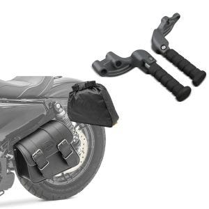 Set: Sozius Fussrasten Set mit Halter für Indian Scout, Sixty, Bobber 15-19 Craftride + Satteltasche Indian Scout / Bobber / Sixty Montana Craftride 8Ltr links in schwarz_1