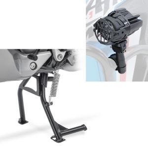 Set: Hauptständer Honda Transalp XL 700 V 07-14 Mittelständer ConStands in schwarz + LED Zusatzscheinwerfer Set für Honda Transalp XL 700 / 650 / 600 V Lumitecs S22X_1