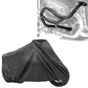 Set: Sturzbügel L für BMW R 1200 GS 04-12 Motoguard Schutzbügel + Abdeckplane BMW R 1200 C / GS / RS / RT R NineT Racer Craftride XXL in schwarz_1