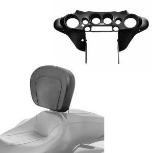 Set: Innenverkleidung Batwing für Harley Street Glide 06-13 schwarz glänzend Craftride + Fahrer Rückenlehne für Harley Davidson Street Glide 06-21 Craftride_1