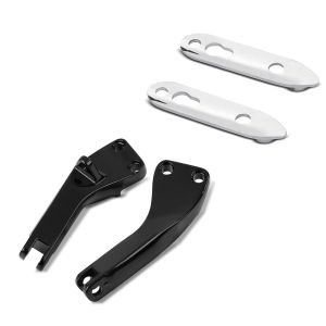 Set: Sozius Fussrasten-Halter für Harley-Davidson Dyna Street Bob 06-17 schwarz Craftride + Blinkerverlegung für Harley Dyna Street Bob 06-17 Blinker hinten Versatz Kit Craftride chrom_1