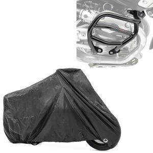 Set: Sturzbügel XL für BMW R 1200 GS 04-12 Motoguard Schutzbügel + Abdeckplane BMW R 1200 C / GS / RS / RT R NineT Racer Craftride XXL in schwarz_1