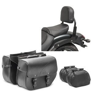 Set: Sissy Bar XS3 für Kawasaki Vulcan S / Café 15-21 schwarz Craftride + Satteltaschen Kawasaki Vulcan S / Café Craftride Kentucky 30Ltr schwarz_1